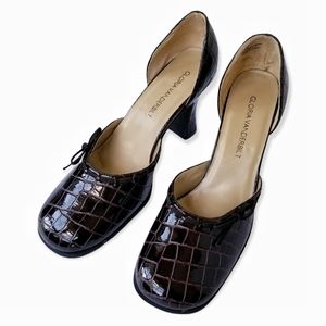 Gloria Vanderbilt Brown Alligator Hight Heel Shoes Woman's Size 8.5M
